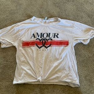 white tie “amour” tshirt